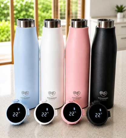 UV Self-Cleaning Water Bottle 750ml | Smart Stainless Steel Insulated Bottle with Temperature Display | AquaHart Hydrate